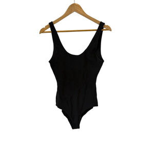 Wilfred Free Aritzia Black Bodysuit Womens Small Scoop Neck Sleeveless Stretch